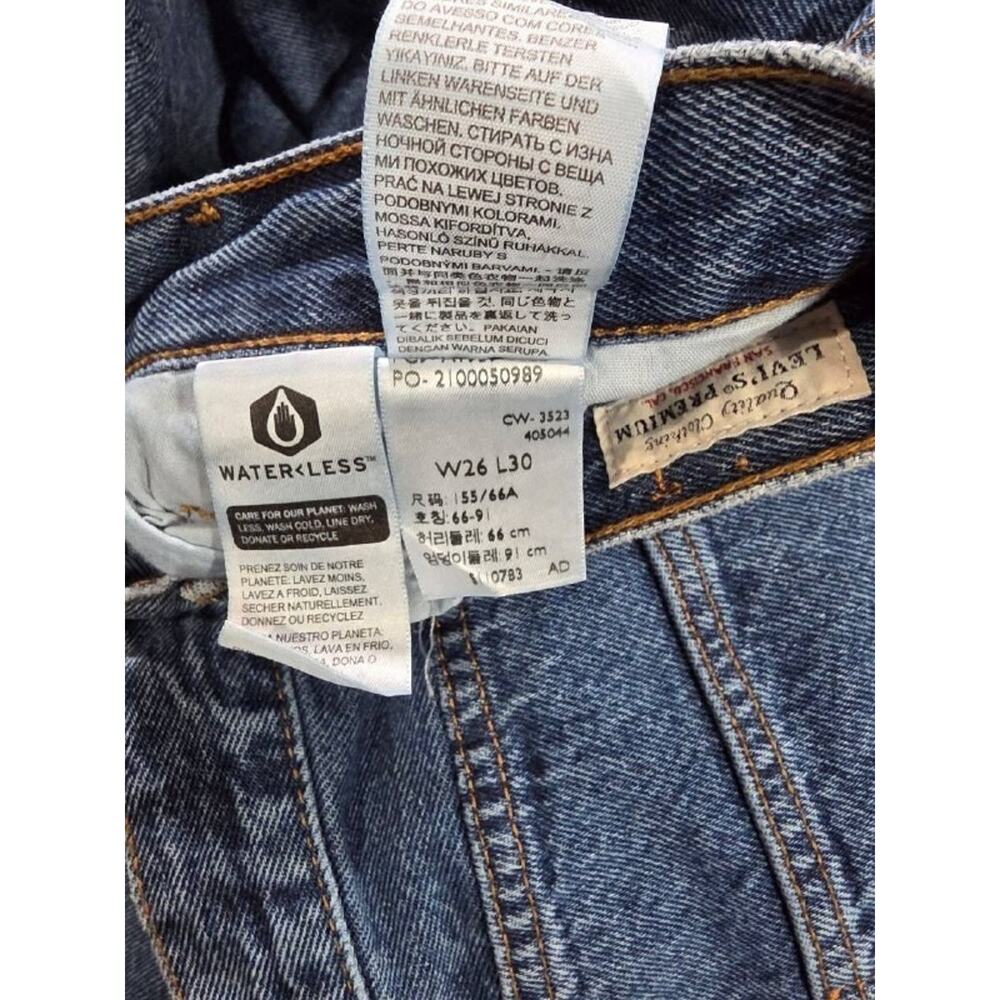 Vintage Y2K Levi's Y2K Jeans 501 Button Fly w26xL30 Blue A008463 - Picture 10 of 14
